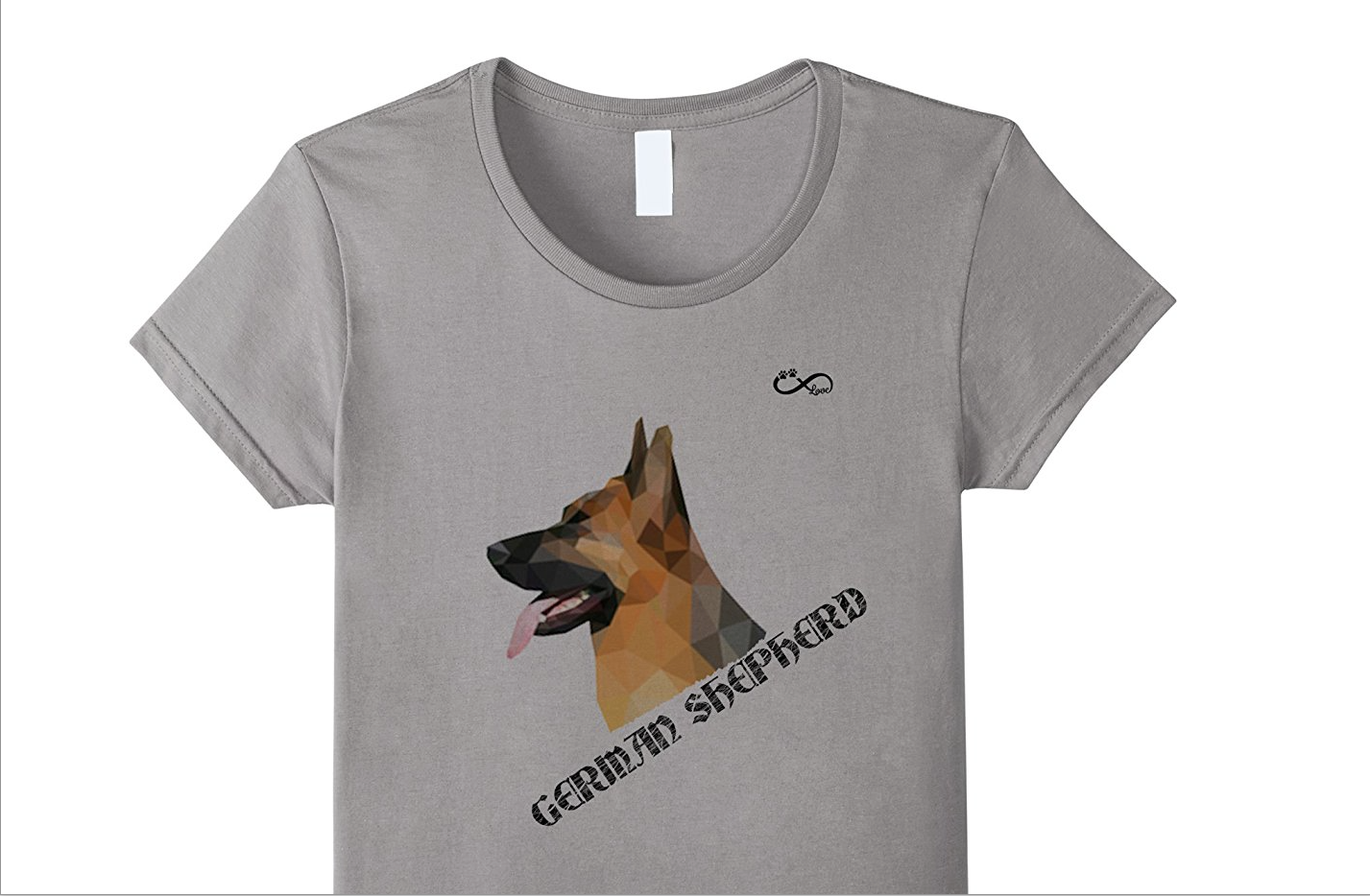 German Shepherd Profile Distress Lettering